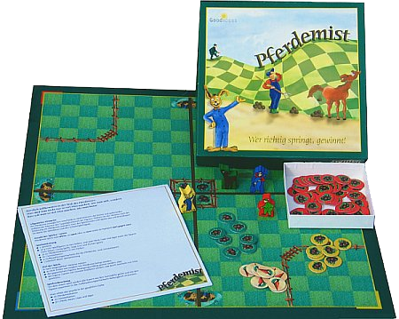 Das Brettspiel Pferdemist für für alle Altersstufen ab ca. 7 Jahren geeignet. Optimal, um mit Kindern Schach zu lernen Bestandteile des Brettspiel Pferdemist